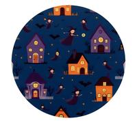KengjuTesu Petit tapis de souris avec base en caoutchouc antidérapant pour ordinateur portable 25 cm, maison d'Halloween et sorcière
