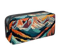 KengjuTesu Trousse à crayons imperméable avec fermeture éclair, motif montagne, fournitures de bureau, organisateur de papeterie pour adolescentes, filles, étudiants, adultes, Multicolore 3., Taille