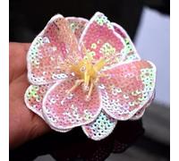 KENID 5 pcs 11 x 12,5 cm Perles faites à la main Fleur Broderie Paillettes Colorées Patch Tissu Décoré avec Matériel auxiliaire DIY Grand Trou de Réparation Appliques