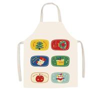 Keninll Tablier de chef unisexe - Motif de Noël coloré - Résistant aux taches - Pour cuisine, pâtisserie, jardinage, café, peinture, Coloré a, taille unique