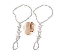 Kenjudess Lot de 2 sandales pieds nus bohème avec perles vintage avec anneau d'orteil, pour l'été, la plage, le mariage, la chaîne de pied, les esclaves, accessoires pour femme (style F)