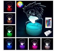 KENLUMO Kakashi Naruto Lampe de nuit Noël Enfant Cadeau Lampe de chevet LED télécommande Touchez pour changer de couleur 16