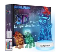 KENLUMO Lampe de nuit chiot Lampe de chevet Pat Patrouille veilleuse LED télécommande Touchez pour changer de couleur 16 couleurs