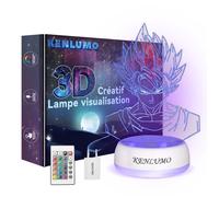 KENLUMO Lampe de nuit Dragon Ball Super DBZ Lampe de chevet LED télécommande Touchez pour changer de couleur 16 couleurs Prise USB