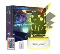 KENLUMO Lampe pikachu Noël Enfant Cadeau Pokemon Lampe de chevet LED télécommande Touchez pour changer de couleur decoration fille