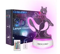 KENLUMO Lampe Pokemon Noël Enfant Cadeau Mewtwo Lampe de chevet télécommande Touchez pour changer de couleur decoration veilleuse