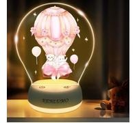 KENLUMO Lapin Veilleuse bébé Noël Enfant Cadeau Lumière blanche et chaude trois couleurs Ajuster la luminosité orner Lampe de