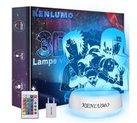 KENLUMO Sasuke Lampe de nuit naruto Lampe de chevet LED télécommande Touchez pour changer de couleur 16 couleurs Prise USB