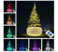 KENLUMO Stitch Lampe château Noël Enfant Cadeau Lampe de chevet LED télécommande Touchez pour changer decouleur decoration chambre