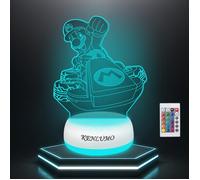 KENLUMO Veilleuse Noël Enfant Cadeau Lampe de nuit LED mario kart Lampe de chevet télécommande Touchez pour changer de couleur