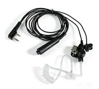 Kenmax - Micro-cravate trifilaire avec oreillette pour talkie-walkie - double prise Jack - directivité bidirectionnelle - compatible avec radios Kenwood UV-N98/ TK3230K/ TK-2400V16P/ NX-220 Baofeng/ UV-5RI6+/ GT-5/ UV-5RTP/ UV-82X