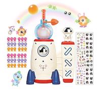 Kenmohuo Kit de bricolage de ballons magiques spatiaux, 160 ballons fusées spatiales avec lanceur de pompe, accessoires autocollants Monster Pals, ballons rebondissants décorés, activité créative