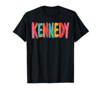 Kennedy Lettres colorées pour Coups de Pinceau T-Shirt Graphique avec Valeur