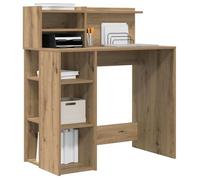 Kenneth@ Bureau - 1 PERSONNE - Table d'ordinateur - avec Rangement - chêne artisanal - 90x48x101,5 cm - LL1091