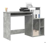 Kenneth@ Bureau - 1 PERSONNE - Table d'ordinateur - avec Rangement - Gris béton 120.5x44x88.5 cm - LL1039