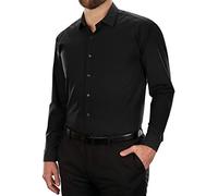 Kenneth Cole Dress Shirt Big and Tall Solid Chemise, Noir, 48 cm Cou 86 cm-89 cm Manche Homme