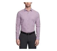 Kenneth Cole Dress Shirt Slim Fit Checks and Stripes (Patterned) Chemise, Framboise, L Homme