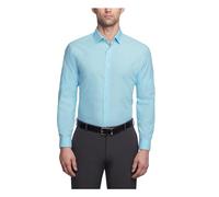Kenneth Cole Dress Shirt Slim Fit Solid Chemise, Aqua, 46 cm-47 cm Cou 86 cm-89 cm Manche Homme