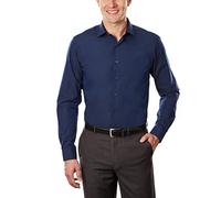 Kenneth Cole Dress Shirt Slim Fit Solid Chemise, Bleu Moyen, 38 cm-39 cm Cou 81 cm-84 cm Manche Homme