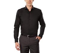 Kenneth Cole Dress Shirt Slim Fit Solid Chemise, Noir, 43 cm-44 cm Cou 91 cm-94 cm Manche Homme