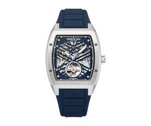 Kenneth Cole - Montre Automatique Automatic Silicon Curve - Automatic Mouvement de Montre - Epaisseur du boîtier: 13.2 mm - Largeur du boîtier: 40 mm - Acier Inoxydable - Blue - 3 ATM