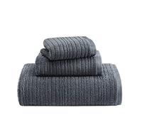 Kenneth Cole New York | Lot de 100 Serviettes Super Douces et absorbantes, résistantes à la décoloration, séchage Rapide, Coton, Gris Anthracite, 3 pièces