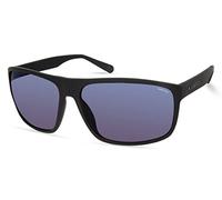 Kenneth Cole New York Men's Rectangular Sunglasses, Black/Other/Blue Mirror, 66mm
