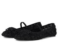 Kenneth Cole New York Myra Mesh Mary Jane Chaussures plates pour femme, Maille florale noire, 37.5 EU