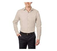 Kenneth Cole Reaction Chemise habillée Coupe ajustée Unie, Amande, 41 cm-42 cm Cou 91 cm-94 cm Manche Homme