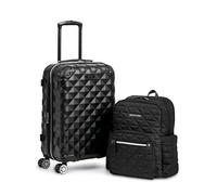 Kenneth Cole Reaction Diamond Tower Collection de Bagages légers et rigides Extensibles 8 Roues, Noir, 2-Piece Set (20" & 28"), Kenneth Cole Reaction Diamond Tower Valise à Bagages légère et