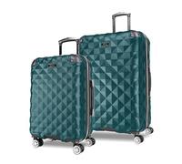 Kenneth Cole REACTION Diamond Tower - Ensemble de 2 valises légères et rigides Extensibles à 8 Roues, Bleu Sarcelle foncé (50,8 cm et 71,1 cm), Collection de Bagages légers