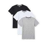 Kenneth Cole REACTION Lot de 3 t-shirts pour homme - UPF 50+ en jersey de coton/élasthanne - Coupe ajustée - Pour homme, Lot de 3 - Noir/blanc/gris, Taille M