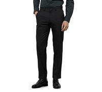 Kenneth Cole REACTION Men's Twill Stretch Modern Fit Flat Front Pant, Black, 34x32