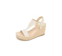 Kenneth Cole REACTION Sandales compensées pour femme, ecru, 40 EU
