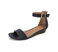 Kenneth Cole REACTION Women's Viber 2 Piece Wedge Sandal, Navy, 7 Medium US