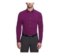 Kenneth Cole Unlisted Men's Dress Shirt Slim Fit Solid, Raspberry, 16"-16.5" Neck 36"-37" Sleeve