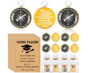 Kenning Lot de 16 boussoles de poche pour remise de diplôme - Cartes inspirantes en organza - Cadeaux de classe 2026 - Cadeaux pour les diplômés du collège, les étudiants, les voyages, les diplômés