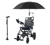 KENNOE Fauteuil roulant électrique en aluminium ultra-léger et pliable pour adultes, moteur motorisé 360W, capacité 150kg, ultra-léger 15,8kg, incluant parapluie et canne à walking,6ah