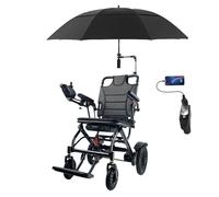 KENNOE Fauteuil roulant électrique ultra-léger et pliable pour adultes et seniors | Grande autonomie de déplacement | Fauteuils roulants électriques tout-terrain | Inclut parapluie et lampe USB,10ah