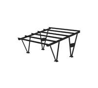 KENO W-01-00-M-RAL-9005 Carport à deux stations Magnelis - sans modules. Compatible avec des modules de dimensions allant de 1700x1134mm à 2049x1134mm (sans pinces ni vis Allen) en noir RAL 9005