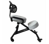 Kenoko O'KNEEL - Chaise à Genoux Ergonomique | Éco-Cuir avec Dossier | Siège Assis Réglable Posture Droite & Confortable | Noir