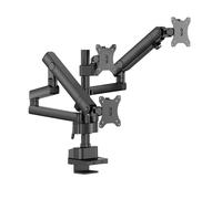 Kenoko Support Triple Moniteurs Hibari - Bras Articulé pour Écrans 17-27’’ | Compatible VESA 100x100 mm | Inclinaison et Rotation 360° | Charge Max 9 kg | Noir