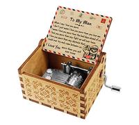 Kenon Boîte à Musique Vintage avec enveloppe gravée Inscription Your are My Sunshine Music - Cadeau d'anniversaire pour Homme