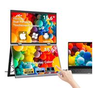 Kenowa Écran Tactile Portable 15,6 Pouces Full HD 1080p IPS Écran Externe écran Portable Pliable à Dual écrans Rotation à 360°,avec Type-c,mini HDMI pour Ordinateur portable/Xbox/PS4/PS5/Switch/Téléph