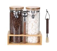 Ken's Kitchen Bocaux Rangement en Verre Hermétique Lot de 2x1500ml avec 1x cuillère,Pots et Bocaux de Conservation Cuisine avec Couvercle pour Céréales,Cornflakes,Spaghetti,boîte pour le café,le thé