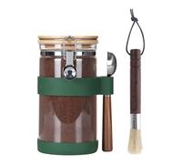 Ken's Kithcen Bocal en Verre Hermétique 1.2L avec Cuillère - Conservation Café Moulu 500g, Grains, Thé, Sucre, Céréales - Boîte Stockage Alimentaire (vert)