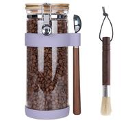 Ken's Kithcen Bocal en Verre Hermétique 1.5L avec Cuillère - Conservation Grains de Café 500g, Thé, Sucre, Céréales - Boîte Stockage Alimentaire (violet)