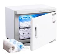 Kensbro Chauffe-Serviettes 25 L, Armoire de Stérilisation pour Serviettes Chaudes avec Lampe UV, Fonction de Chauffage à 360°, Stérilisateur de Serviette Chaude pour 20 à 30 Serviettes