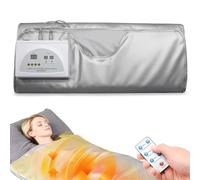 Kensbro Couverture de sauna infrarouge portable avec réglage de la température à 2 zones, couverture de sauna avec télécommande, couverture infrarouge pour la maison et le salon de beauté (180 x 80 cm