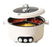 Kensbro Hot Pot électrique, 5.3L Casserole Électrique, 1000W Poêle Multifonctionnelle Antiadhésive avec Chauffage Rapide & 3 Compartiments, Marmite Portable Électrique pour Frire Ramen Fondue Soupe